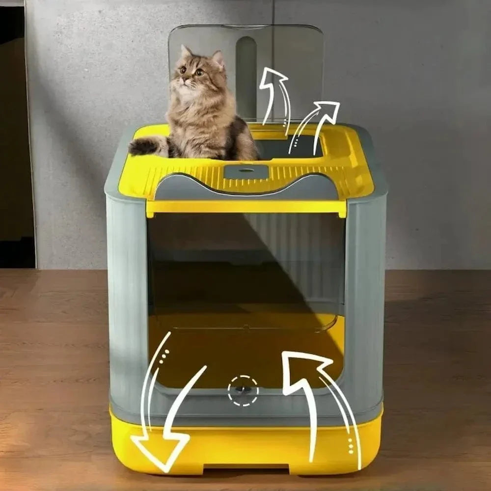 Maison de Toilette Pliable pour Chat Gain de Place - Bac à Litière de Voyage 4 Coloris | Miaou&Co