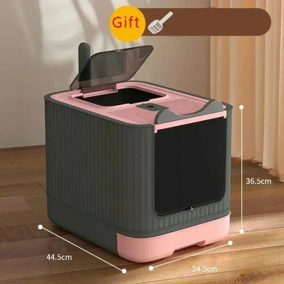 Maison de Toilette Pliable pour Chat Gain de Place - Bac à Litière de Voyage 4 Coloris | Miaou&Co