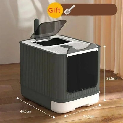 Maison de Toilette Pliable pour Chat Gain de Place - Bac à Litière de Voyage 4 Coloris | Miaou&Co