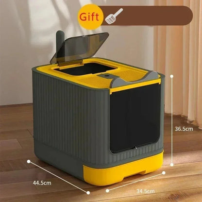 Maison de Toilette Pliable pour Chat Gain de Place - Bac à Litière de Voyage 4 Coloris | Miaou&Co