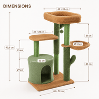 Miaou & Co Arbre à Chat Cactus avec Griffoir Sisal