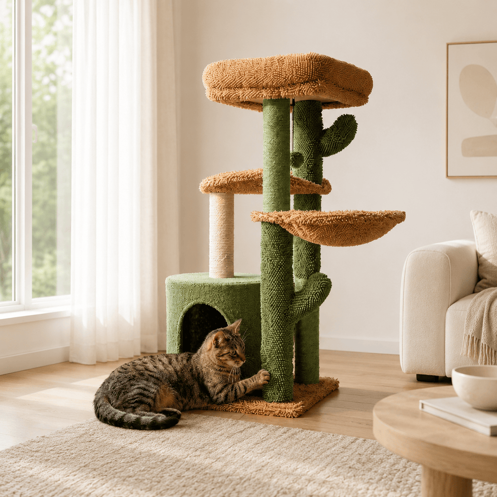 Miaou & Co Arbre à Chat Cactus avec Griffoir Sisal