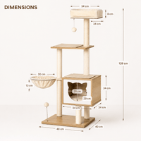 Miaou & Co Arbre à Chat en Bois avec Hamac Suspendu