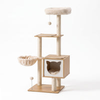 Miaou & Co Arbre à Chat en Bois avec Hamac Suspendu