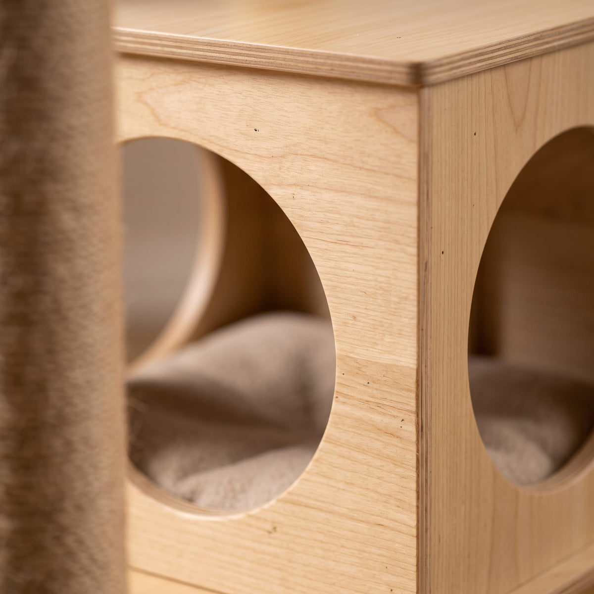 Miaou & Co Arbre à Chat en Bois Multi-Niveaux avec Niches et Hamac - Stable pour Plusieurs Chats