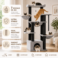 Miaou & Co Arbre à Chat Multi-Plateformes 7 Niveaux