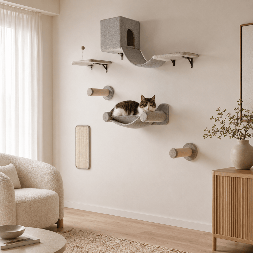 Miaou & Co Arbre à Chat Mural 6 Pièces
