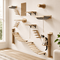 Miaou & Co Arbre à Chat Mural Modulable en Bois