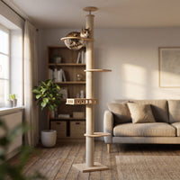 Miaou & Co Arbre à Chat Plafond Réglable - Stable Sans Perçage