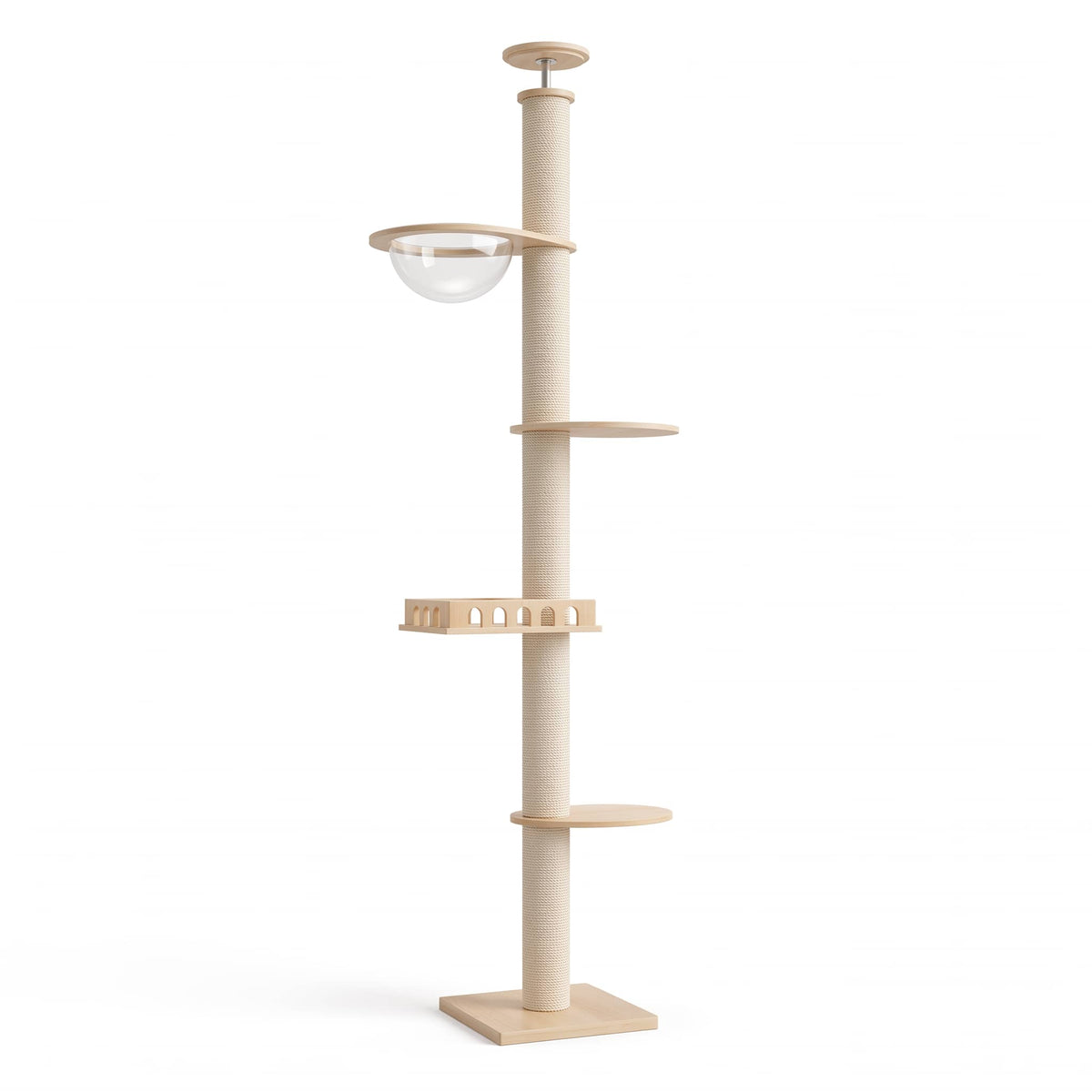 Miaou & Co Arbre à Chat Plafond Réglable - Stable Sans Perçage