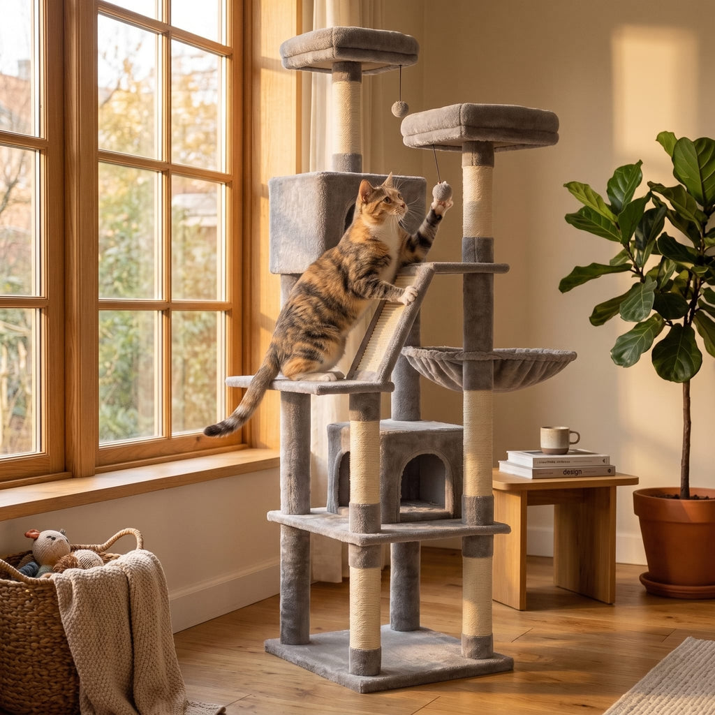 Miaou & Co Arbre à Chat XXL Solide - Grands Chats et Maine Coon