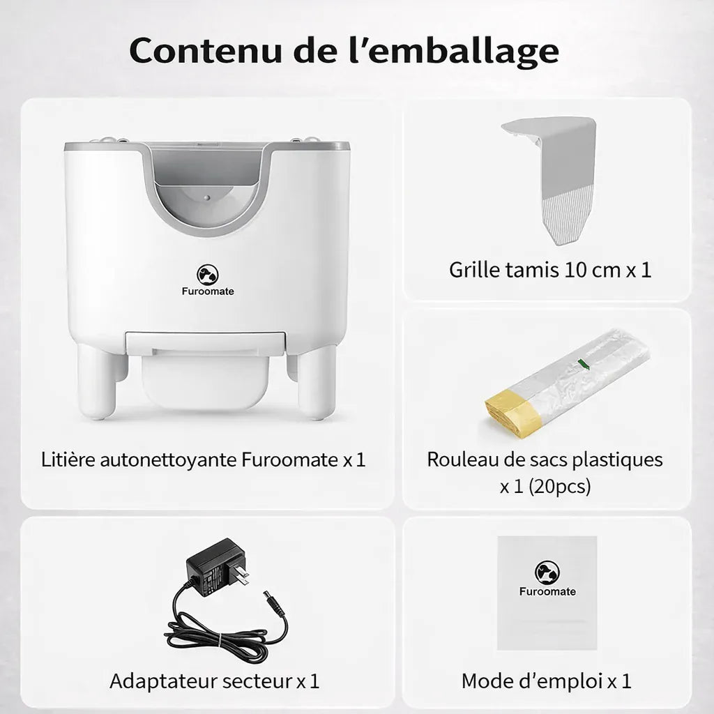 Miaou & Co Bac à Litière Autonettoyant pour Chat
