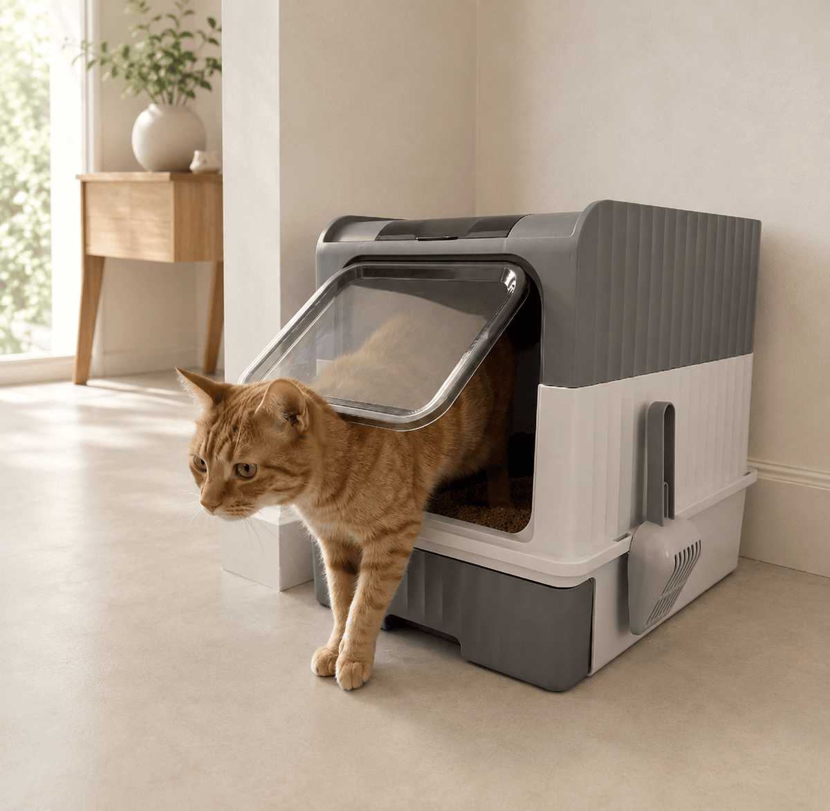 Miaou & Co Bac à Litière Fermé XL pour Chat - Anti-Odeur