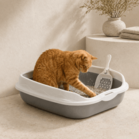 Miaou & Co Bac à Litière Semi-Fermé avec Rebord pour Chat