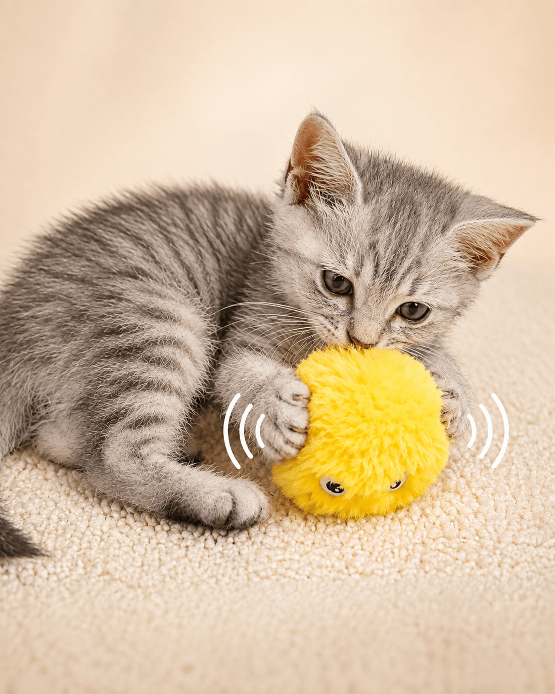 Miaou & Co Balle Intelligente pour Chat - Sons Réalistes