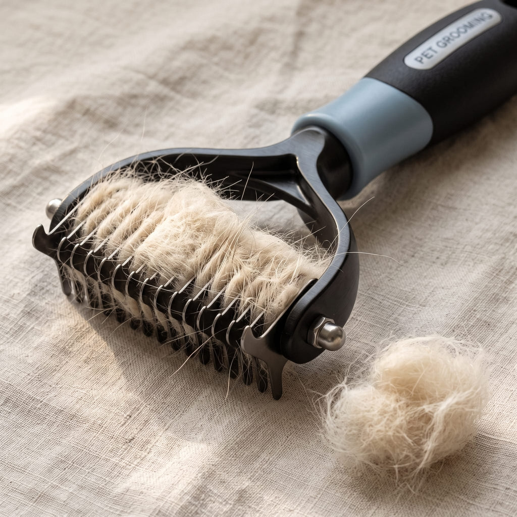 Miaou & Co Brosse Coupe Noeud Chat Poils Longs - Picots en Inox Anti-Nœuds