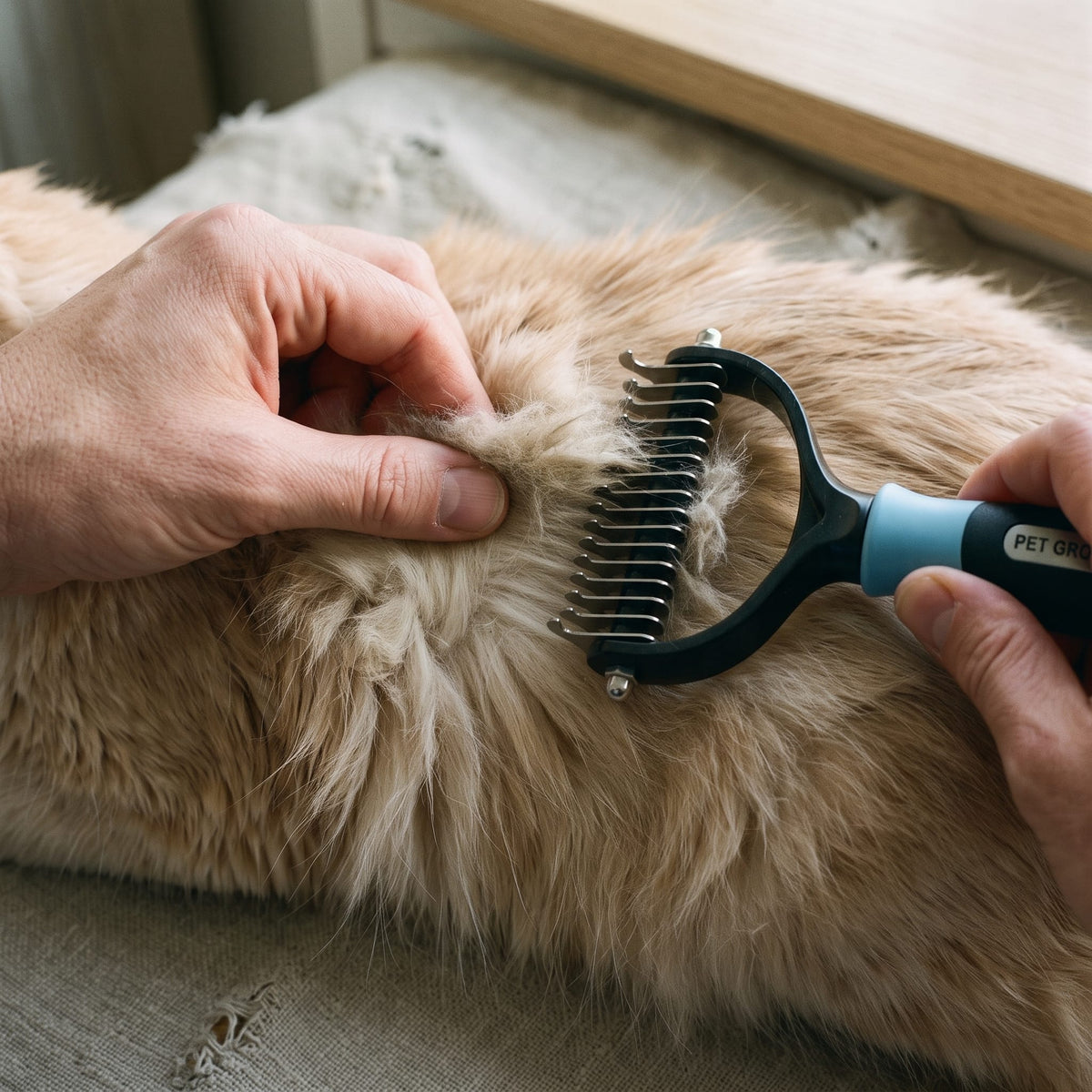 Miaou & Co Brosse Coupe Noeud Chat Poils Longs - Picots en Inox Anti-Nœuds
