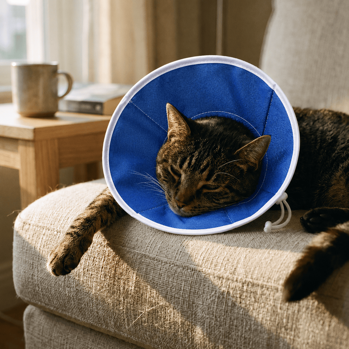 Miaou & Co Collerette en Tissu pour Chat - Anti-Léchage