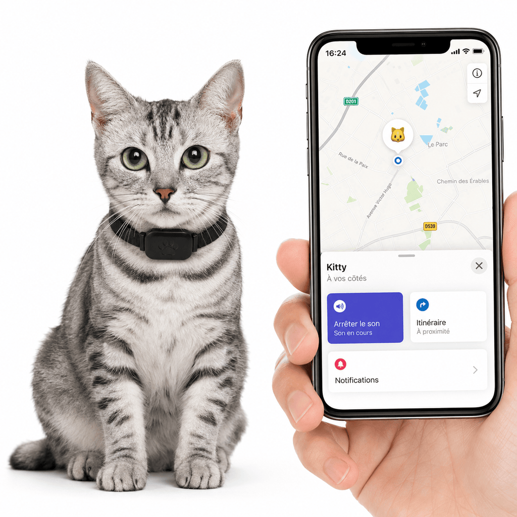 Miaou & Co Collier de Localisation GPS Chat sans Abonnement