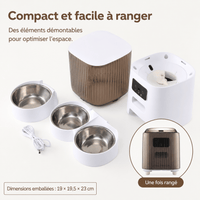 Miaou & Co Distributeur Automatique pour Chat avec Caméra et Double Gamelle - Idéal 2 Chats