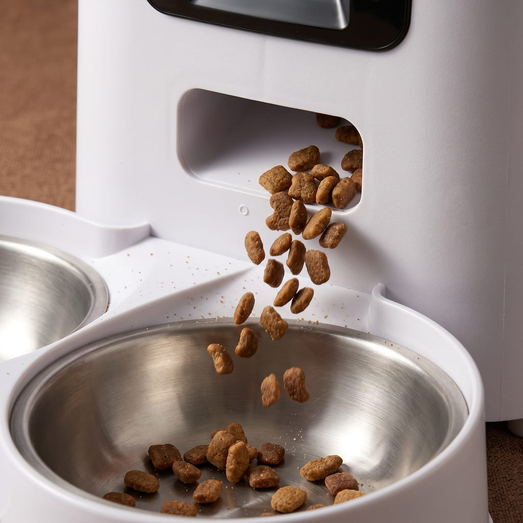 Miaou & Co Distributeur Automatique pour Chat avec Caméra et Double Gamelle - Idéal 2 Chats