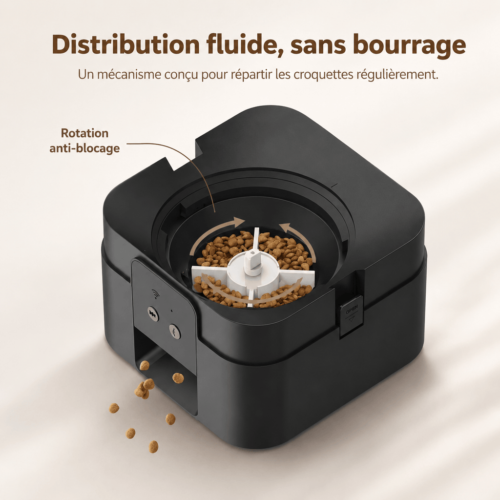 Miaou & Co Distributeur Automatique Programmable de Croquettes pour Chat