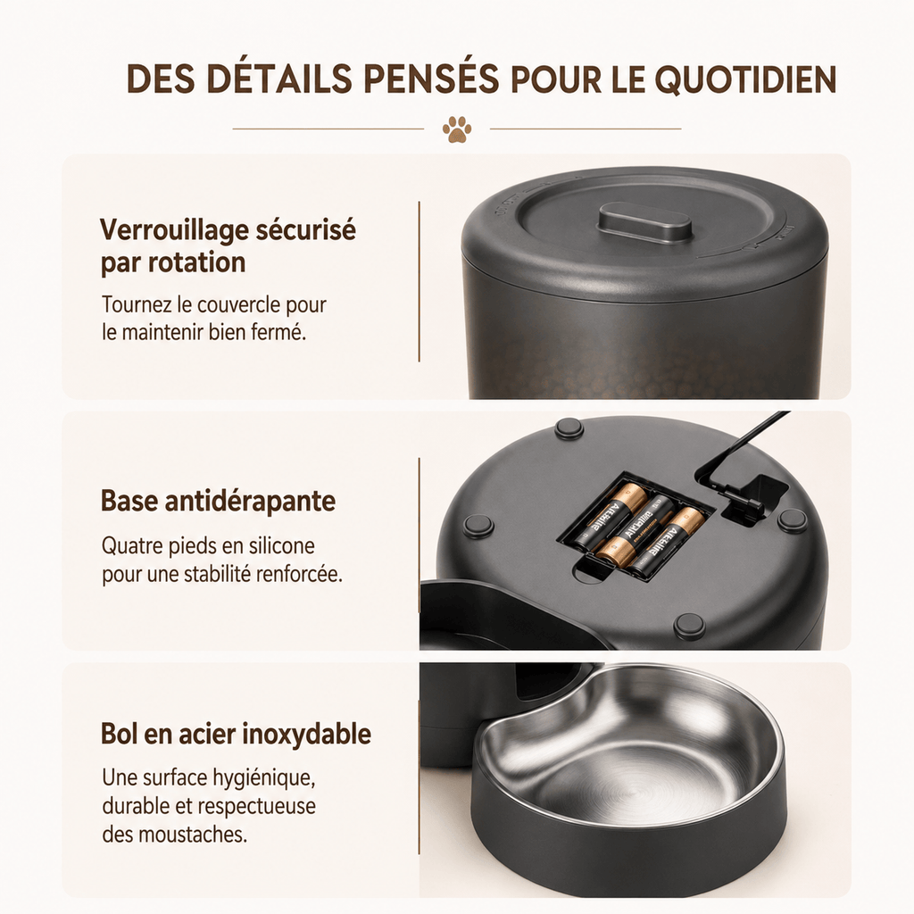Miaou & Co Distributeur Intelligent de Nourriture pour Chat