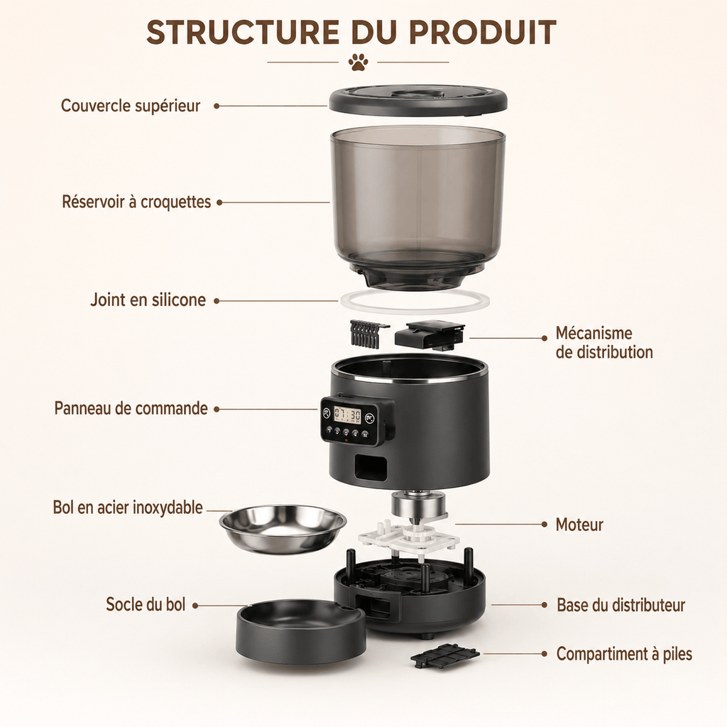 Miaou & Co Distributeur Intelligent de Nourriture pour Chat