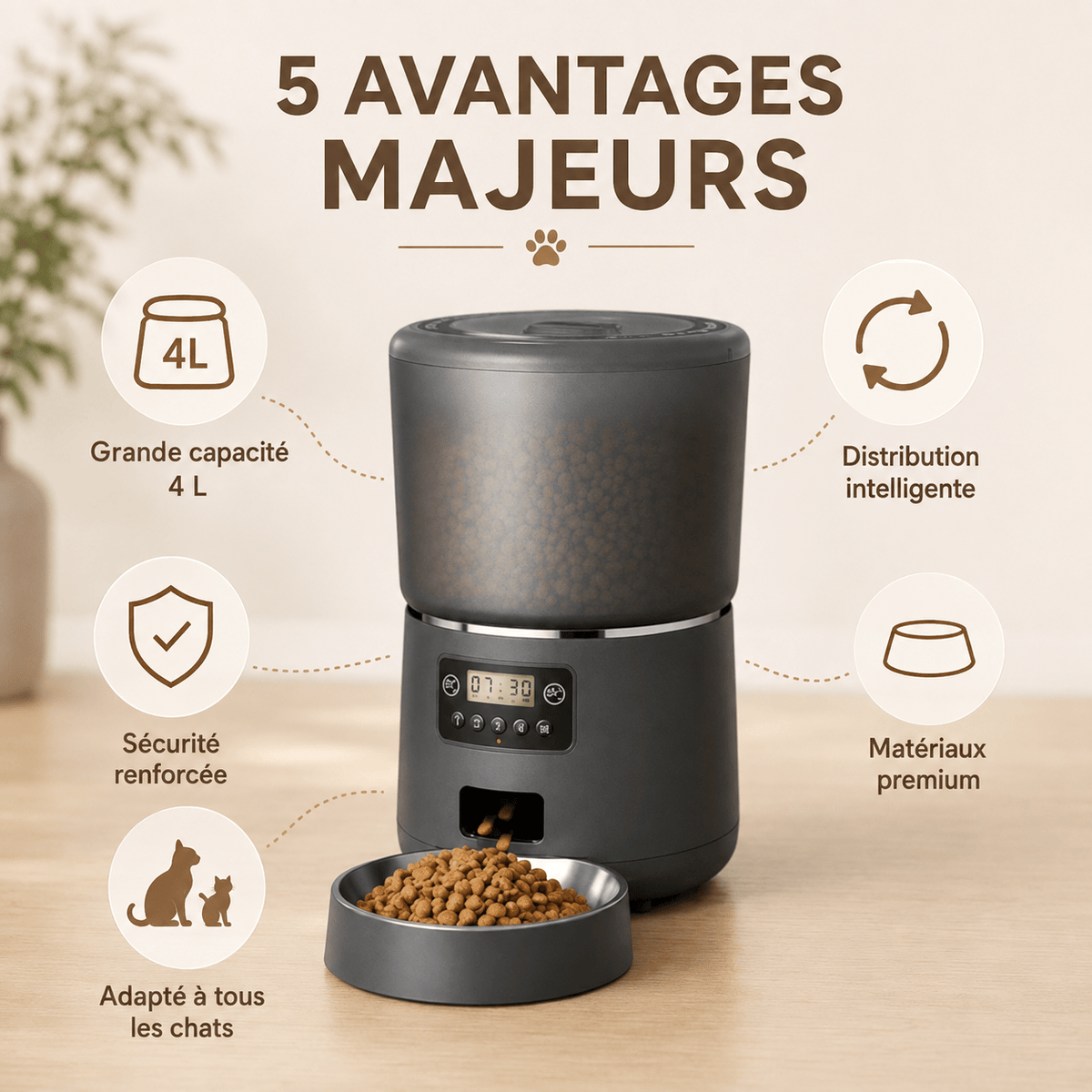 Miaou & Co Distributeur Intelligent de Nourriture pour Chat Image