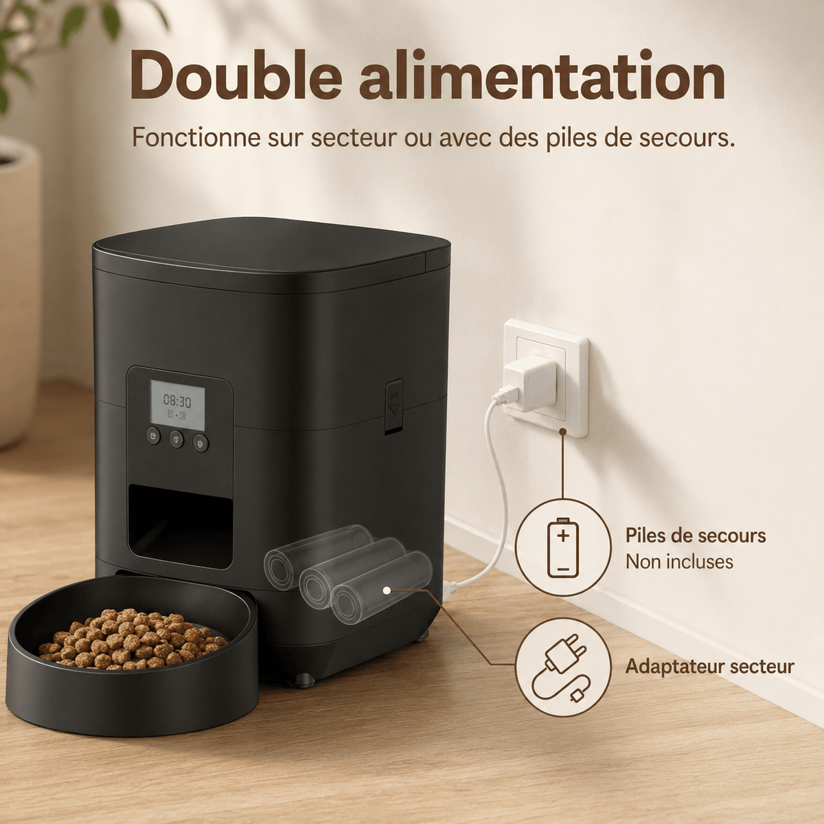 Miaou & Co Distributeur Programmable de Croquettes pour Chat avec Wifi