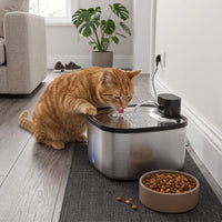 Miaou & Co Fontaine à Eau Intelligente Sans Fil pour Chat 3,5 L en Acier Inoxydable