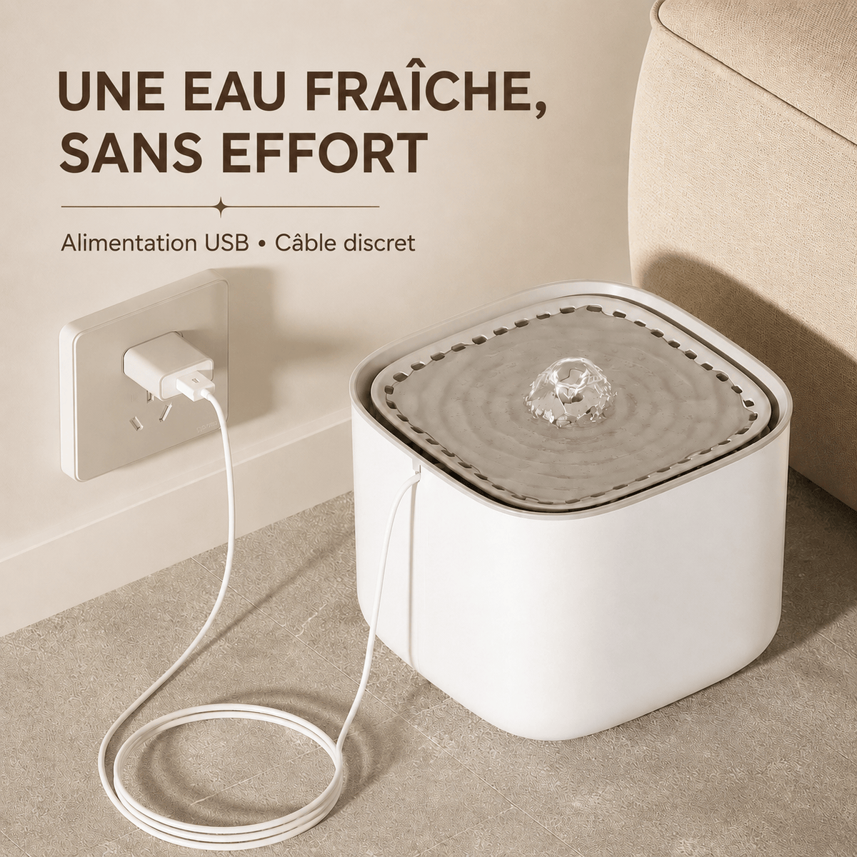 Miaou & Co Fontaine à Eau pour Chat Ultra Silencieuse 3L