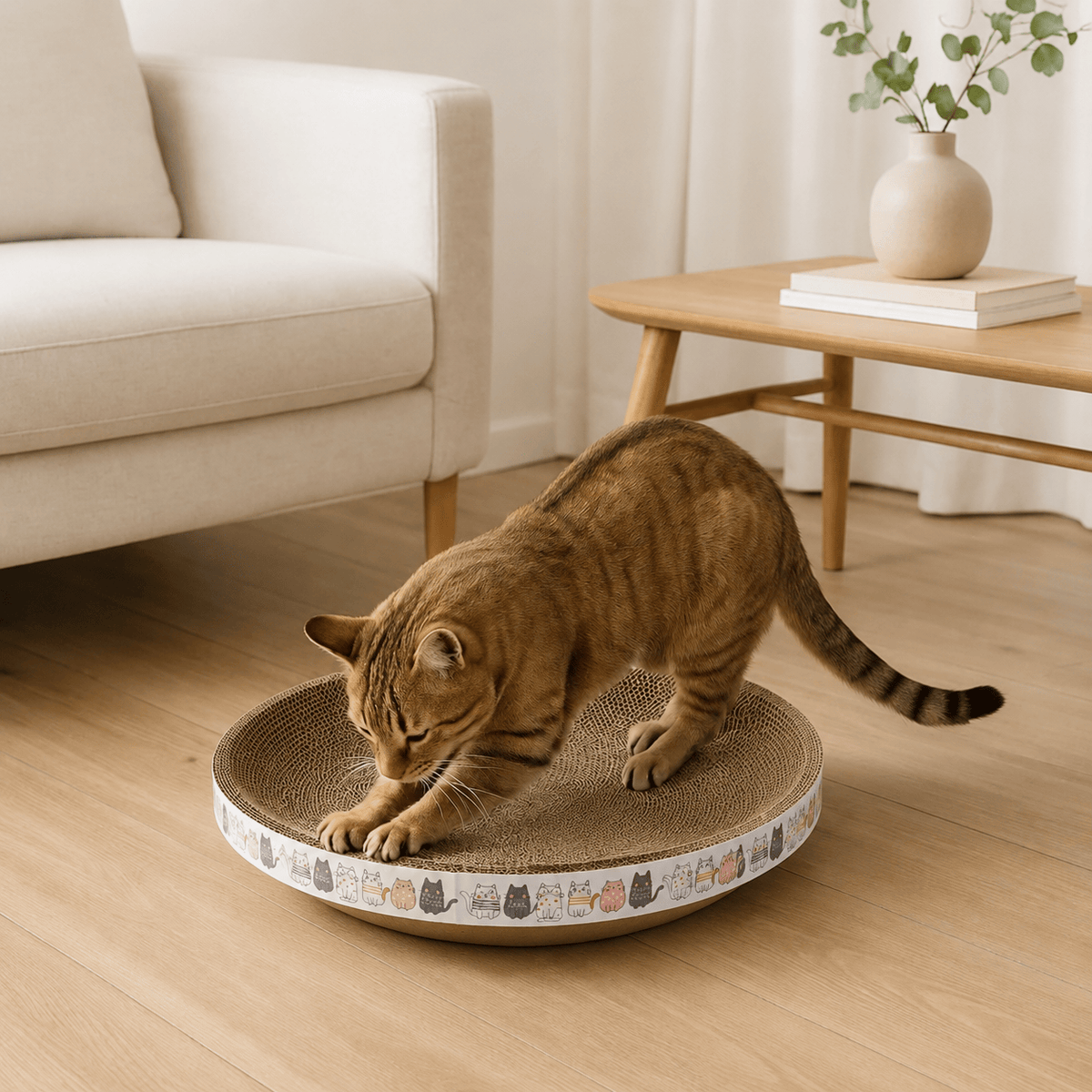 Miaou & co  Griffoir Rond pour Chat en Carton