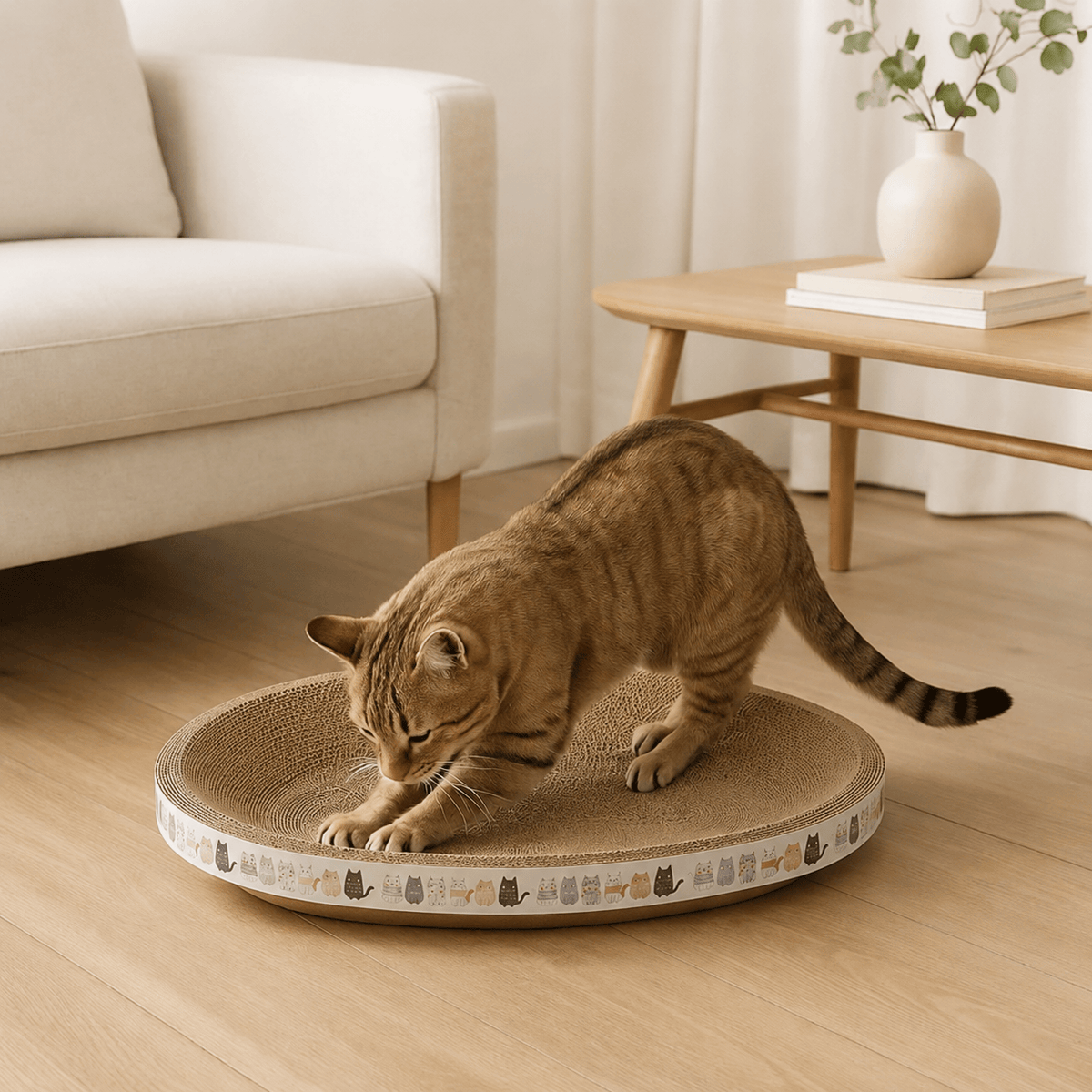 Miaou & co  Griffoir Rond pour Chat en Carton