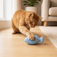 Miaou & Co Jouet Distributeur de Croquettes pour Chat Forme Poisson - Régule l'Appétit