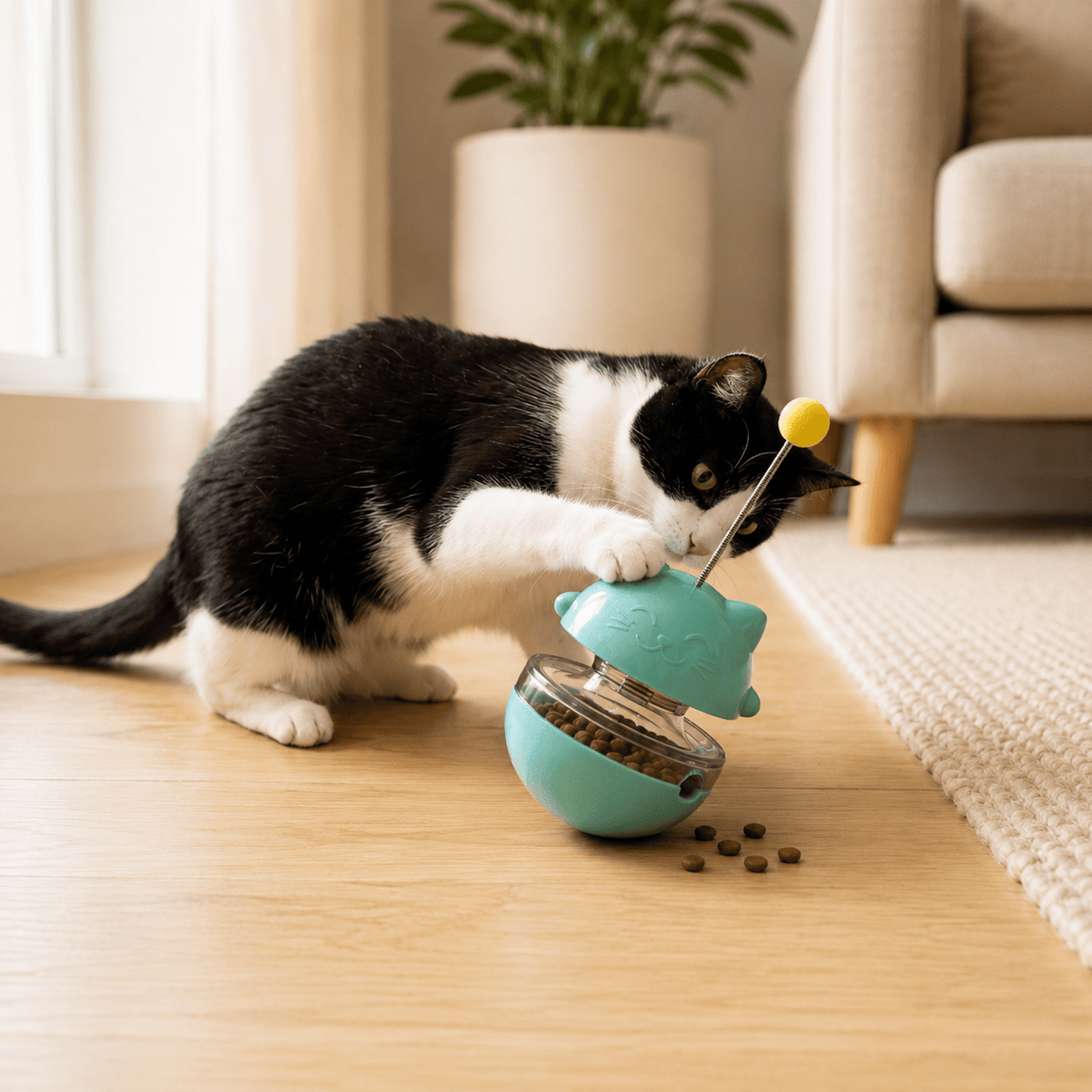 Miaou & Co Jouet Distributeur de Friandises pour Chat - Anti-Ennui