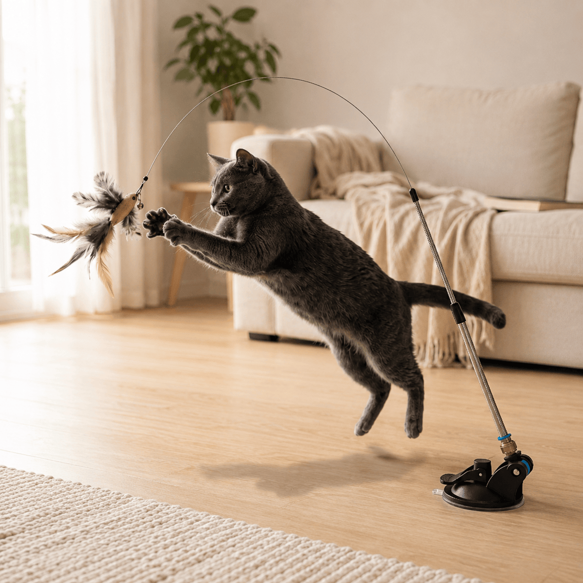 Miaou & Co Jouet Oiseau pour Chat - Plumes Amovibles