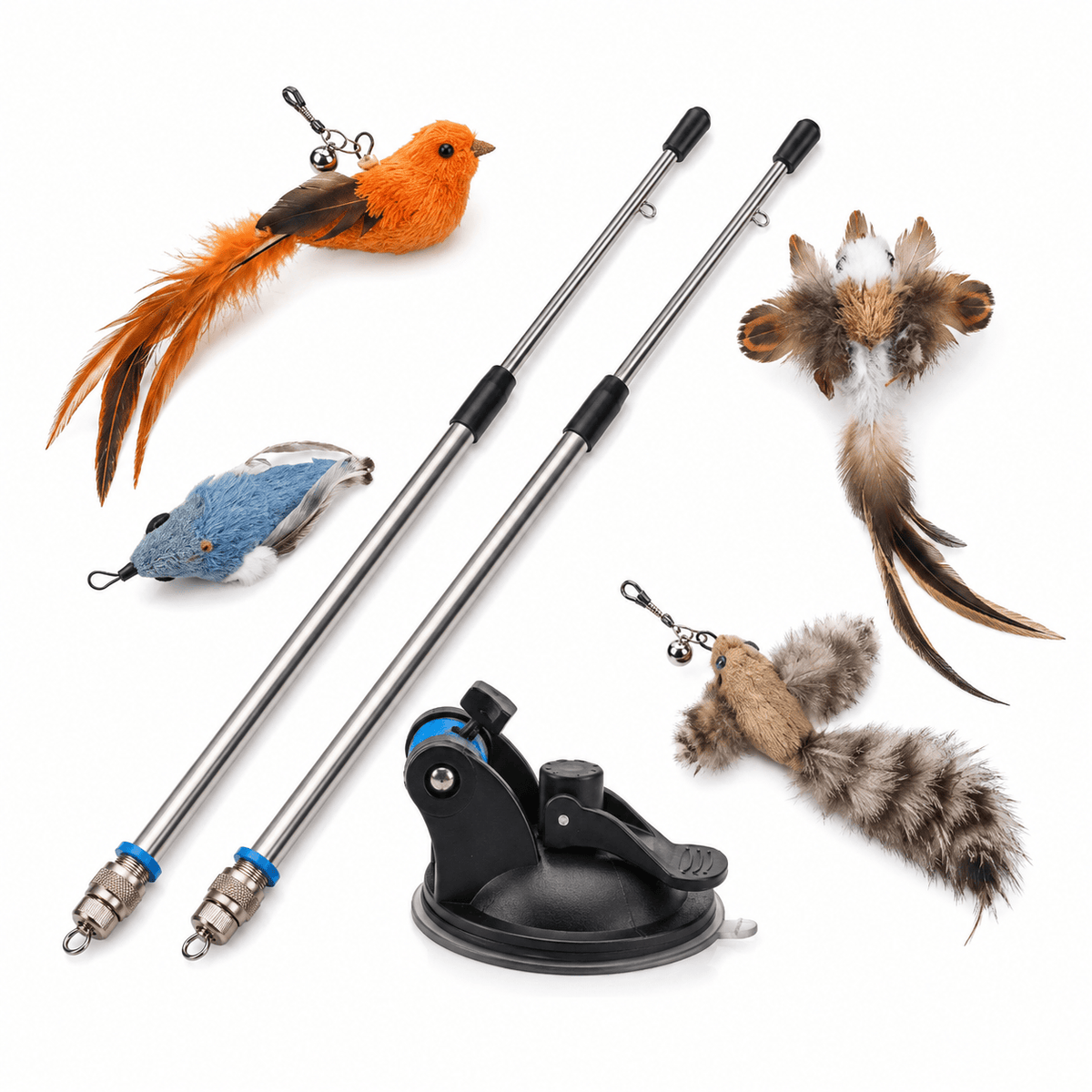 Miaou & Co Jouet Oiseau pour Chat - Plumes Amovibles