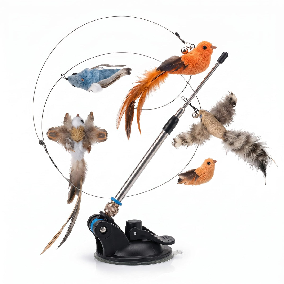 Miaou & Co Jouet Oiseau pour Chat - Plumes Amovibles