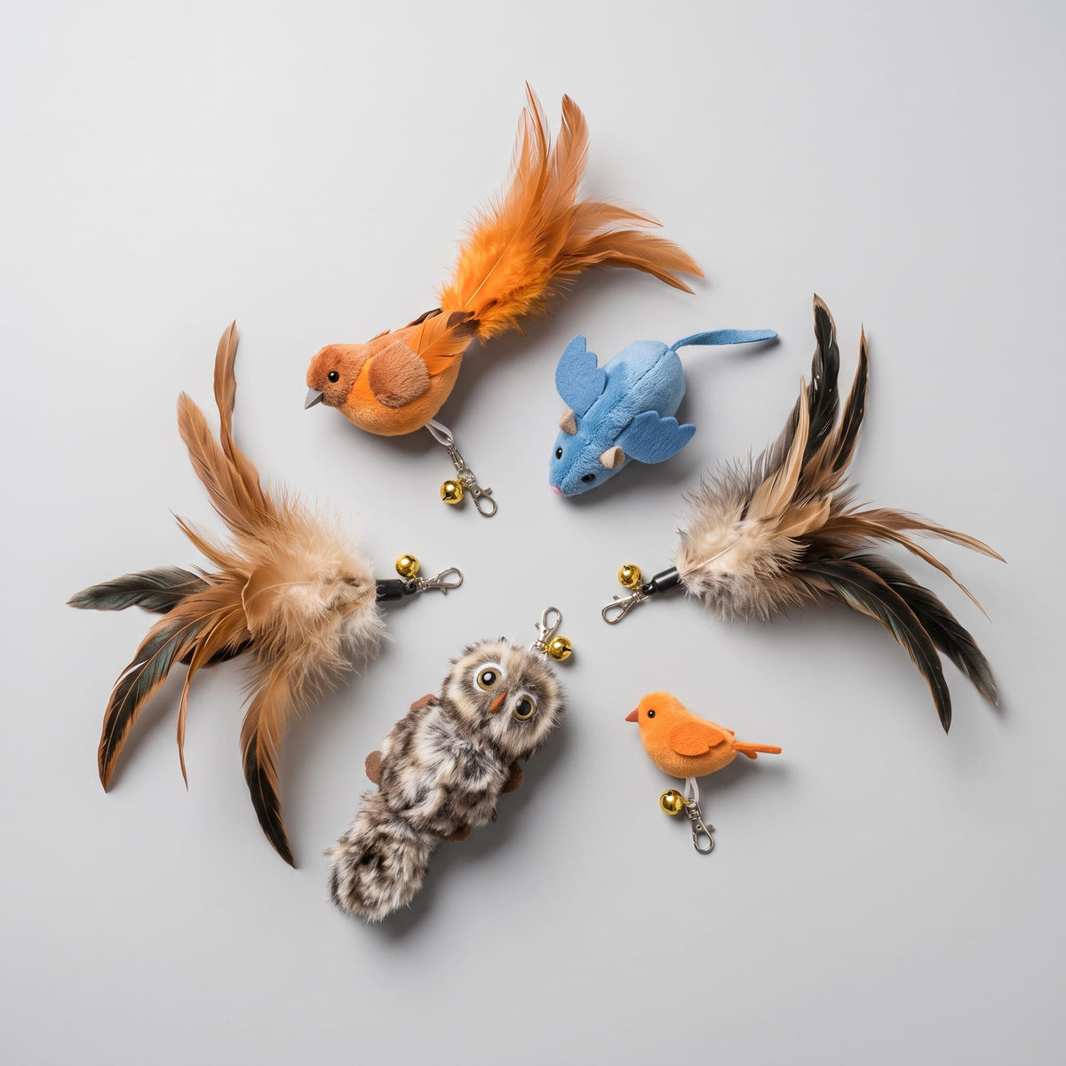 Miaou & Co Jouet Oiseau pour Chat - Plumes Amovibles