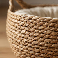 Miaou & Co Panier pour Chat en Osier 45cm - Coussin Peluche Inclus