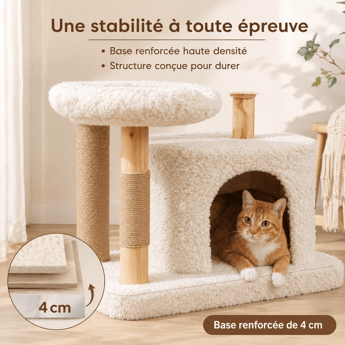 Miaou & Co Petit Arbre à Chat avec Niche Intégrée