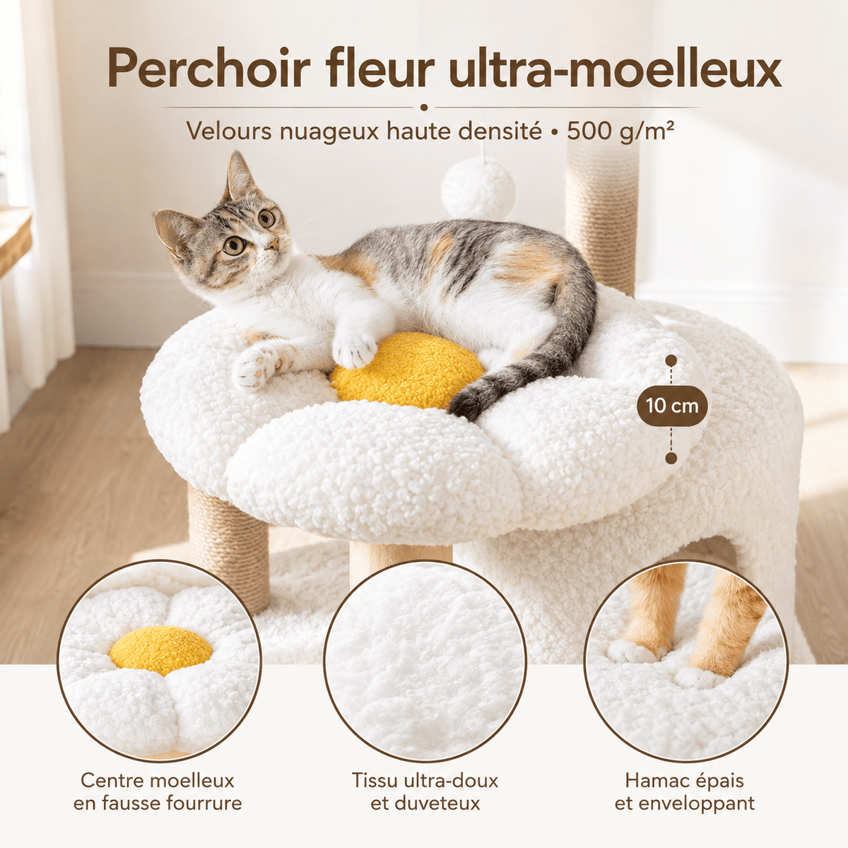 Miaou & Co Petit Arbre à Chat avec Niche Intégrée