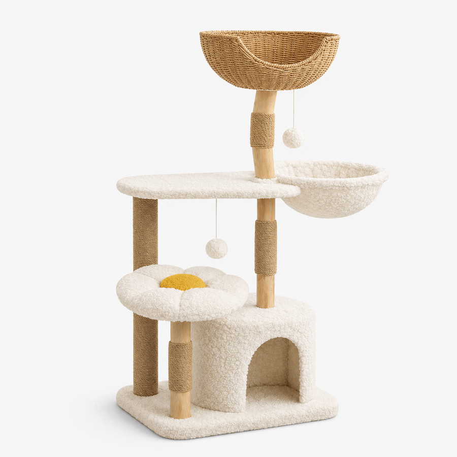 Miaou & Co Petit Arbre à Chat avec Niche Intégrée