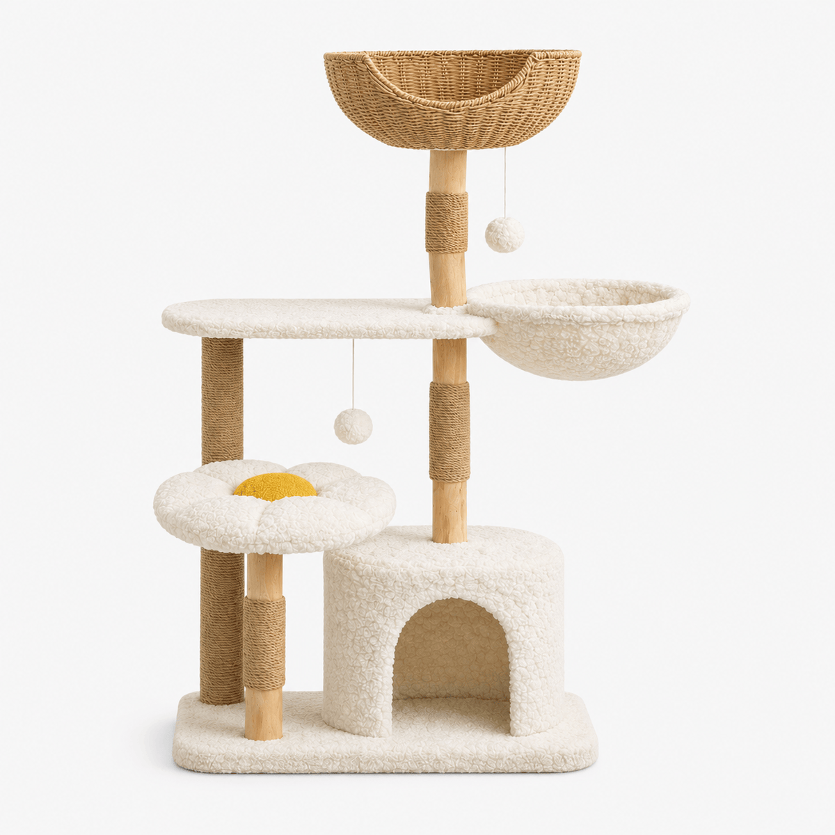 Miaou & Co Petit Arbre à Chat avec Niche Intégrée