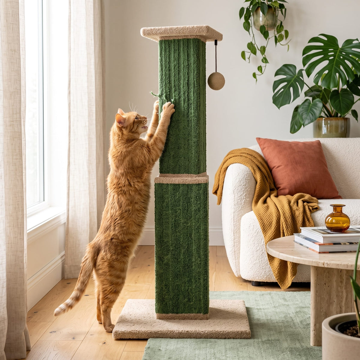 Miaou & Co Poteau Griffoir pour Chat xxl Base Large Ultra Stable