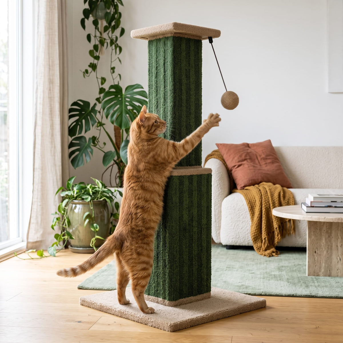Miaou & Co Poteau Griffoir pour Chat xxl Base Large Ultra Stable