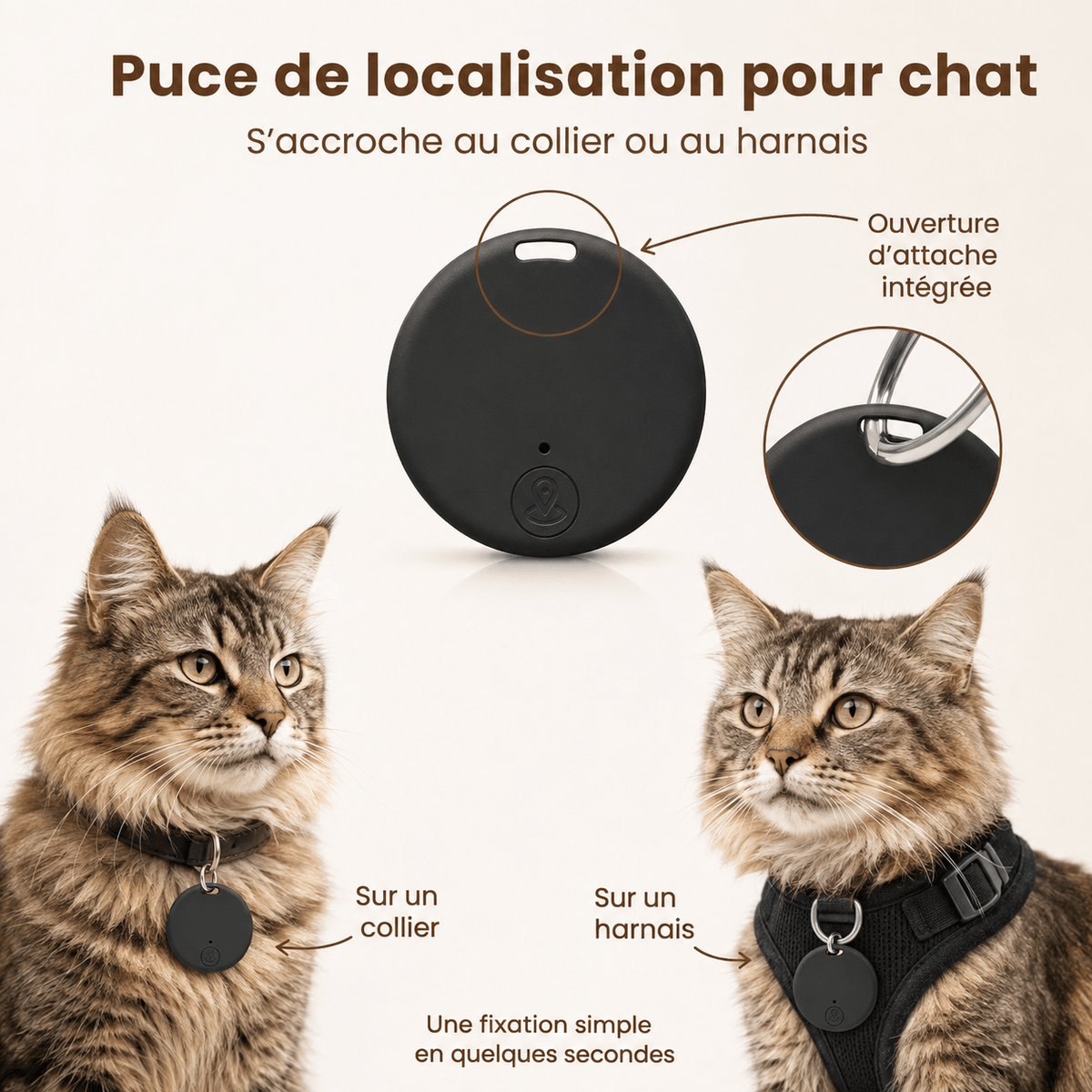 Miaou & Co Puce GPS Chat sans Collier