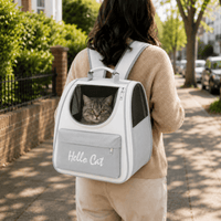 Miaou & Co Sac à dos de transport pour chat avec hublot transparent et parois respirantes