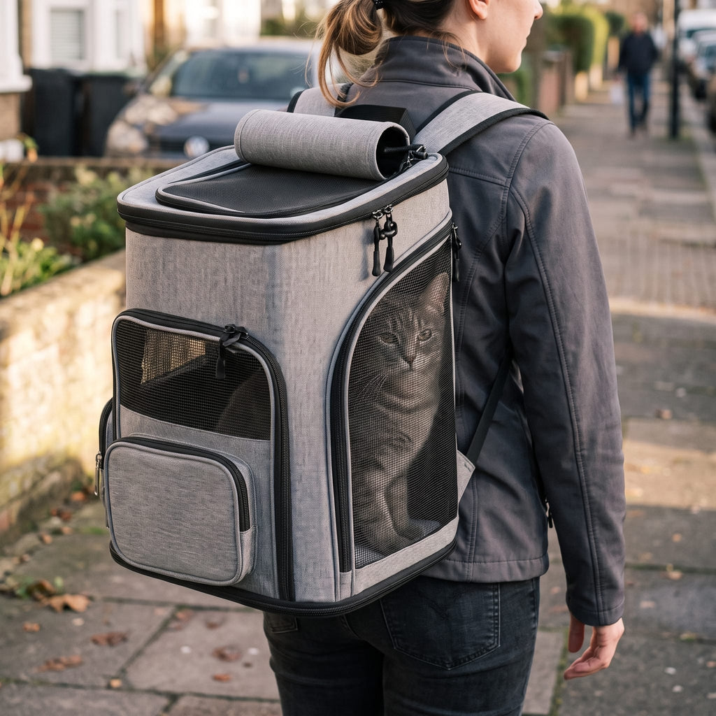 Miaou & Co Sac à Dos de Transport pour Chat Randonnée Extensible